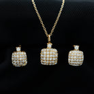 Rosec Jewels-Certified Lab Grown Diamond Bridal Necklace Earring Set