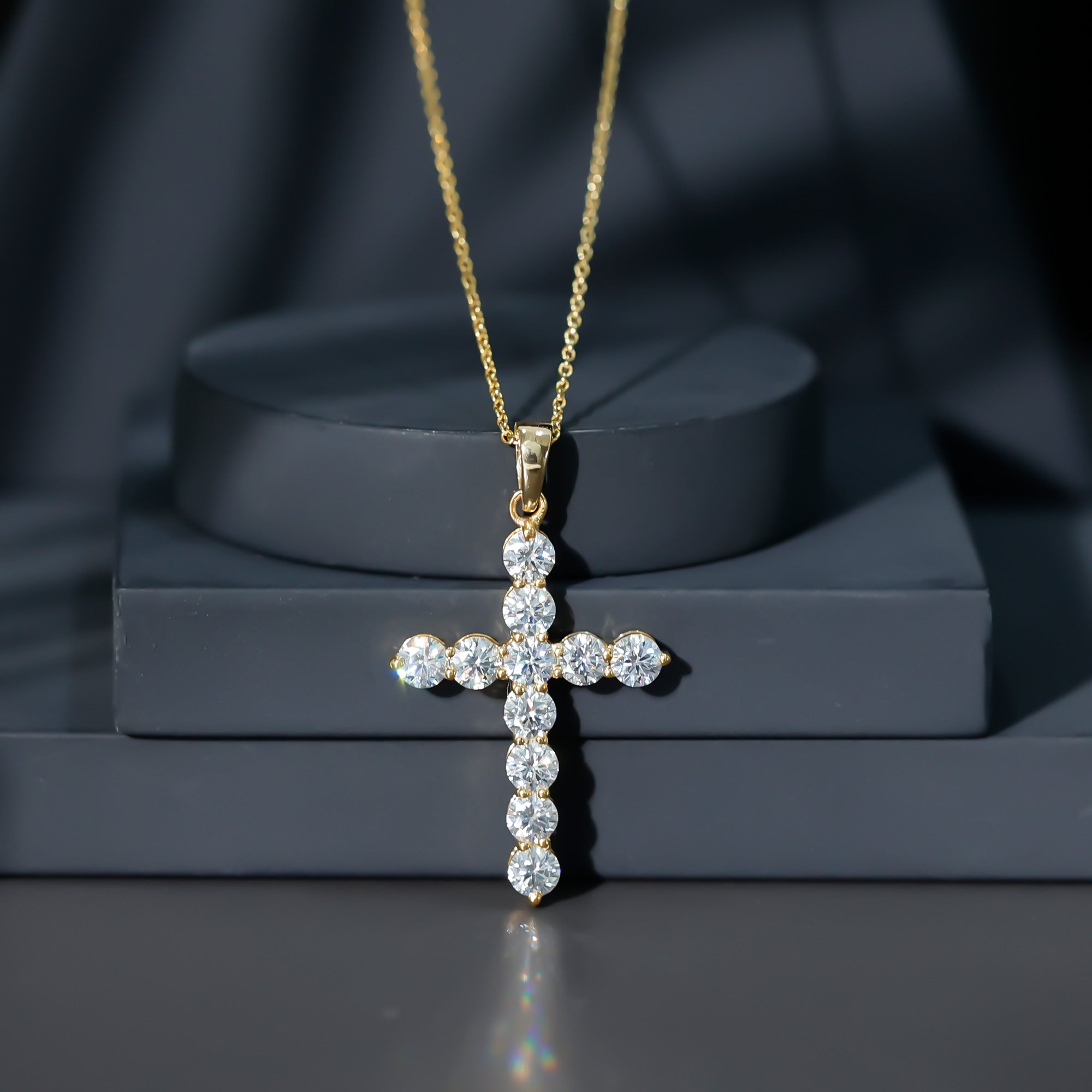 Rosec Jewels-Lab Grown Diamond Catholic Cross Necklace for Women