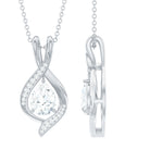 Rosec Jewels-Lab Grown Diamond Teardrop Bridal Wedding Necklace