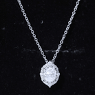 Certified 6X8 MM Oval Moissanite Cocktail Pendant Necklace D-VS1 92.5 Sterling Silver - Rosec Jewels