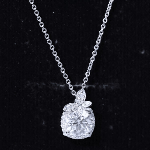 Certified 3 Carat Moissanite Designer Necklace with Silver Chain D-VS1 92.5 Sterling Silver - Rosec Jewels