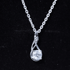 Certified Moissanite Infinity Necklace with Chain D-VS1 92.5 Sterling Silver - Rosec Jewels