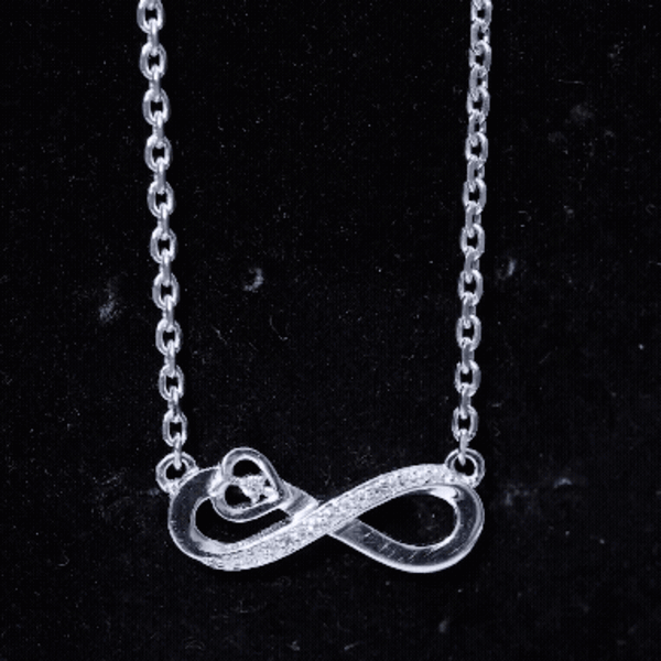 Minimalist Moissanite Infinity Heart Necklace in 14K Gold Plated Silver D-VS1 92.5 Sterling Silver - Rosec Jewels