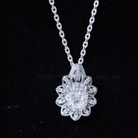 Certified 2 Carat Oval Moissanite Vintage Necklace with Silver Chain D-VS1 92.5 Sterling Silver - Rosec Jewels