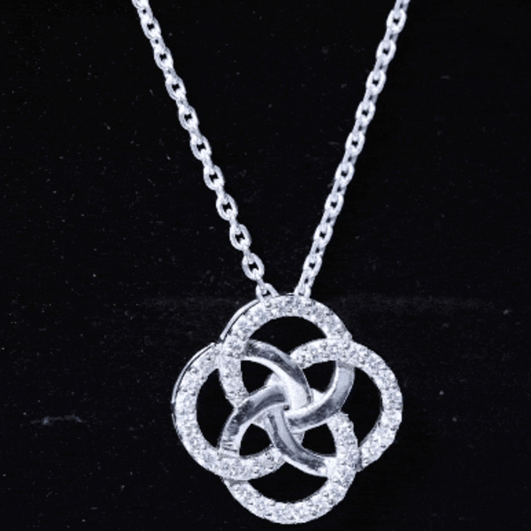 Sterling Silver Moissanite Interlocking Circle Necklace for Women D-VS1 92.5 Sterling Silver - Rosec Jewels