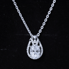 2 Carat Oval Cut Moissanite Drop Necklace For Wedding D-VS1 92.5 Sterling Silver - Rosec Jewels