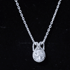 Certified 1.4 Carat Moissanite Teardrop Wedding Necklace with Silver Chain D-VS1 92.5 Sterling Silver - Rosec Jewels