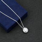 Art Deco Style 2 Carat Moissanite Designer Necklace with Silver Chain D-VS1 92.5 Sterling Silver - Rosec Jewels