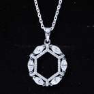 Womens Moissanite Designer Eternity Necklace with Silver Chain D-VS1 92.5 Sterling Silver - Rosec Jewels