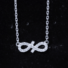 Moissanite Infinity Stackable Necklace in 14K Gold Plated Silver D-VS1 92.5 Sterling Silver - Rosec Jewels