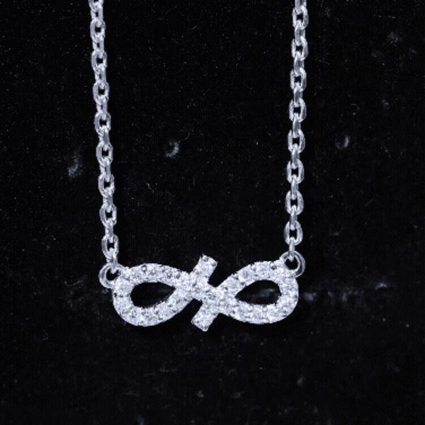 Moissanite Infinity Stackable Necklace in 14K Gold Plated Silver D-VS1 92.5 Sterling Silver - Rosec Jewels