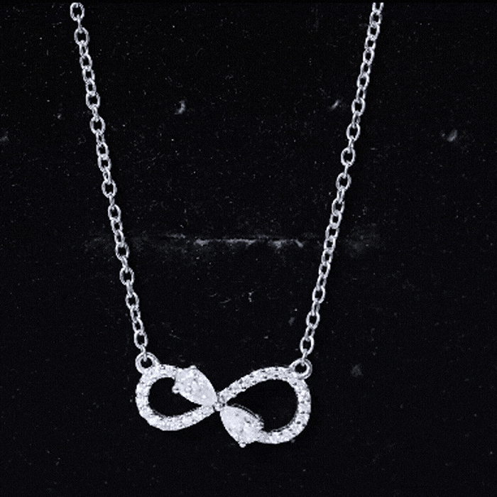 Certified Moissanite Forever Symbol Necklace for Women D-VS1 92.5 Sterling Silver - Rosec Jewels