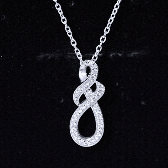 Certified Moissanite Infinity Pendant Necklace with Silver Chain D-VS1 92.5 Sterling Silver - Rosec Jewels