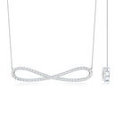 Diamond Sideway Infinity Pendant Necklace Natural - ( HI-SI ) - Rosec Jewels