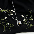Bezel Set Citrine Lotus Flower Necklace With Chain AAA - Rosec Jewels