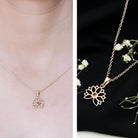Bezel Set Citrine Lotus Flower Necklace With Chain AAA - Rosec Jewels