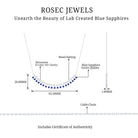 Princess Cut Created Blue Sapphire Statement Necklace with Zircon Lab Created Blue Sapphire - ( AAAA ) - Quality - Rosec Jewels