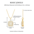 Certified Brilliant Cut Diamond Pendant Necklace Natural - ( HI-SI ) - Rosec Jewels