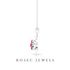 Natural Ruby Flower Pendant Necklace with Certificate AAA - Rosec Jewels