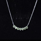 Seven Stone Peridot Bar Necklace AAA - Rosec Jewels