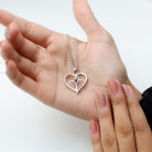 Natural Blue Sapphire Heart Cross Necklace in 14k Gold Plated Silver AAA 92.5 Sterling Silver - Rosec Jewels