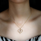 Natural Blue Sapphire Cross Heart Necklace for Women AAA - Rosec Jewels