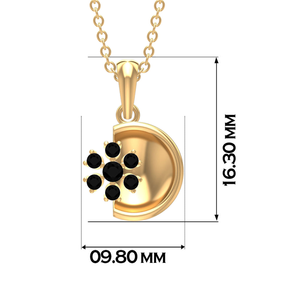 Rosec Jewels - Black Onyx Cluster and Gold Disc Pendant for Women