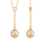 South Sea Pearl Dangle Drop Necklace with Diamond South Sea Pearl - ( AAA ) - Quality - Rosec Jewels