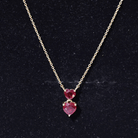 Certified 5.5 Carat Lab Created Ruby Heart Necklace with Silver Chain AAAA 92.5 Sterling Silver - Rosec Jewels