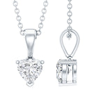 5 MM Lab Grown Diamond Heart Necklace For Women Lab - ( EF-VS ) - Rosec Jewels