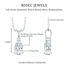 6X5 MM Lab Grown Diamond Teardrop Pendant Necklace Lab - ( EF-VS ) - Rosec Jewels
