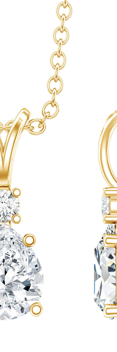Rosec Jewels 0.3 Carat Lab Grown Diamond Teardrop Pendant Necklace