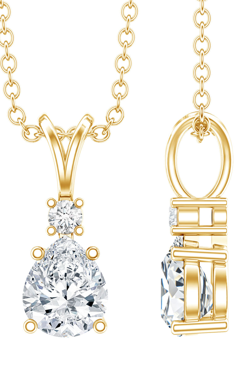 Rosec Jewels 0.3 Carat Lab Grown Diamond Teardrop Pendant Necklace