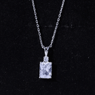 Certified 1.87 Carat Emerald Cut Cubic Zirconia Pendant Necklace with Silver Chain AAAAA 92.5 Sterling Silver - Rosec Jewels