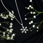 Genuine Diamond Snowflake Pendant for Women Natural - ( HI-SI ) - Rosec Jewels