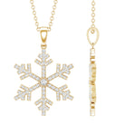 Genuine Diamond Snowflake Pendant for Women Natural - ( HI-SI ) - Rosec Jewels
