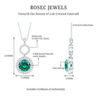 Certified Lab Created Emerald Wedding Necklace with Chain AAAA - Rosec Jewels