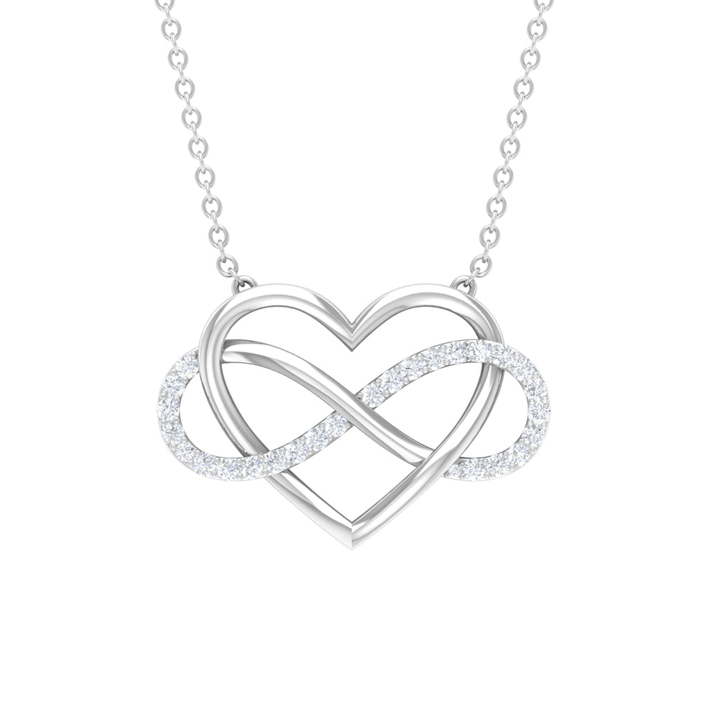 Rosec Jewels - Infinity and Heart Pendant Necklace with Diamond