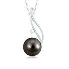 10MM Tahitian Pearl Drop Pendant with Hidden Bail AAA - Rosec Jewels