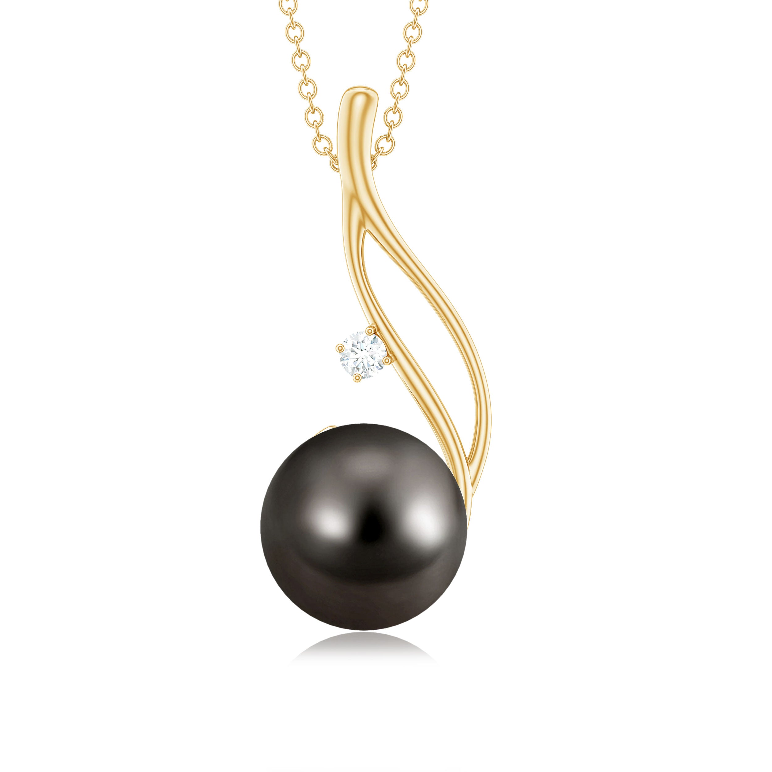 10MM Tahitian Pearl Drop Pendant with Hidden Bail AAA - Rosec Jewels