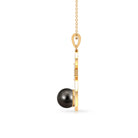 Tahitian Pearl and Diamond Eternity Dangle Pendant Tahitian pearl - ( AAA ) - Quality - Rosec Jewels