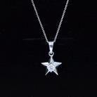 Certified Diamond Star Pendant Necklace Natural - ( HI-SI ) - Rosec Jewels