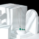 Oval Cut Emerald Solitaire Pendant and Earrings set with Moissanite Emerald - ( AAA ) - Quality - Rosec Jewels