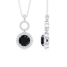 Classic 2 Carat Black Onyx Diamond Drop Necklace AAA - Rosec Jewels