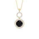 Classic 2 Carat Black Onyx Diamond Drop Necklace AAA - Rosec Jewels