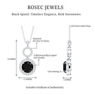 Real 2.6 Carat Black Spinel Drop Pendant Necklace with Diamond AAA - Rosec Jewels