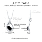 Pear Shape Lab Grown Black Diamond Designer Necklace For Women AAAA ( Synthetic ) - Rosec Jewels