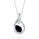 Pear Shape Lab Grown Black Diamond Designer Necklace For Women AAAA ( Synthetic ) - Rosec Jewels