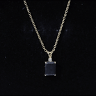 Genuine 1.68 Carat Black Diamond Solitaire Necklace for Women AAA 14K Yellow Gold Plated Silver - Rosec Jewels