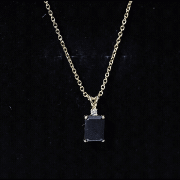 Genuine 1.68 Carat Black Diamond Solitaire Necklace for Women AAA 14K Yellow Gold Plated Silver - Rosec Jewels